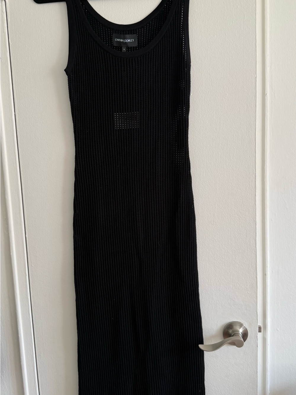 Cynthia Rowley Black Ribbed Sleeveless Maxi Dress